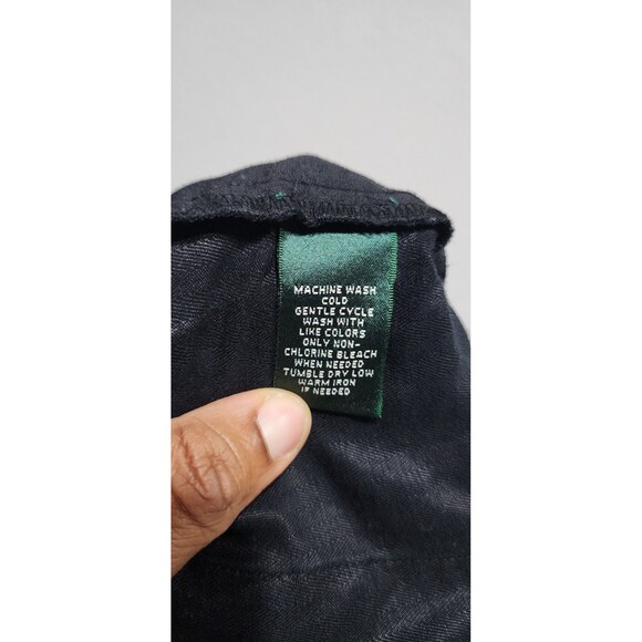 Lauren Ralph Lauren Womens Cropped Pants Sz Large Black Linen Blend Pull On - Picture 11 of 14